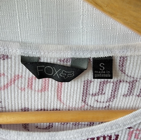 Fox  Vintage Y2K  Logo Waffle Longsleeve Top - Picture 4 of 11